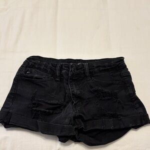 Stylish Black Distressed Women Shorts